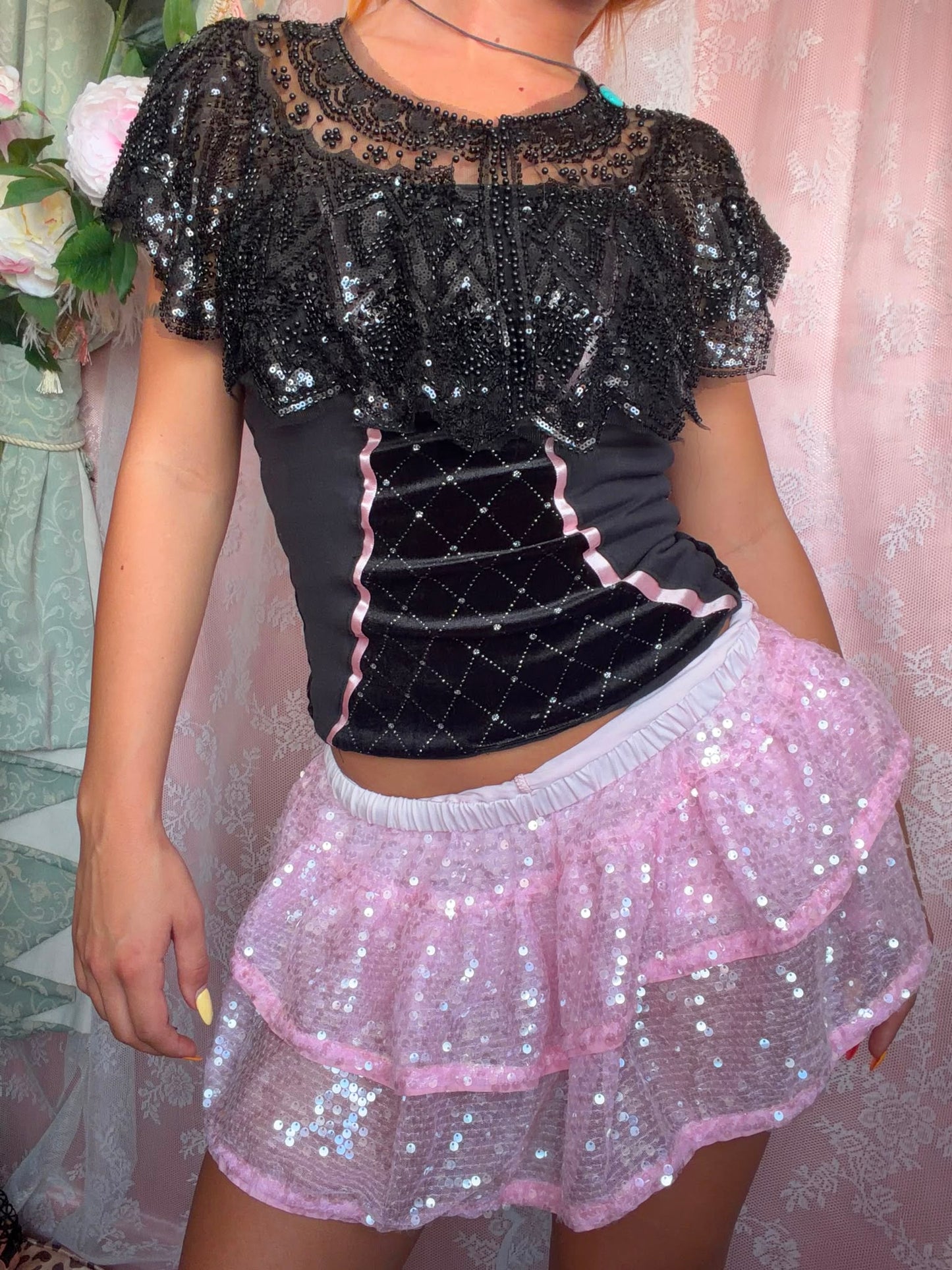 Pink Sequin Skirt