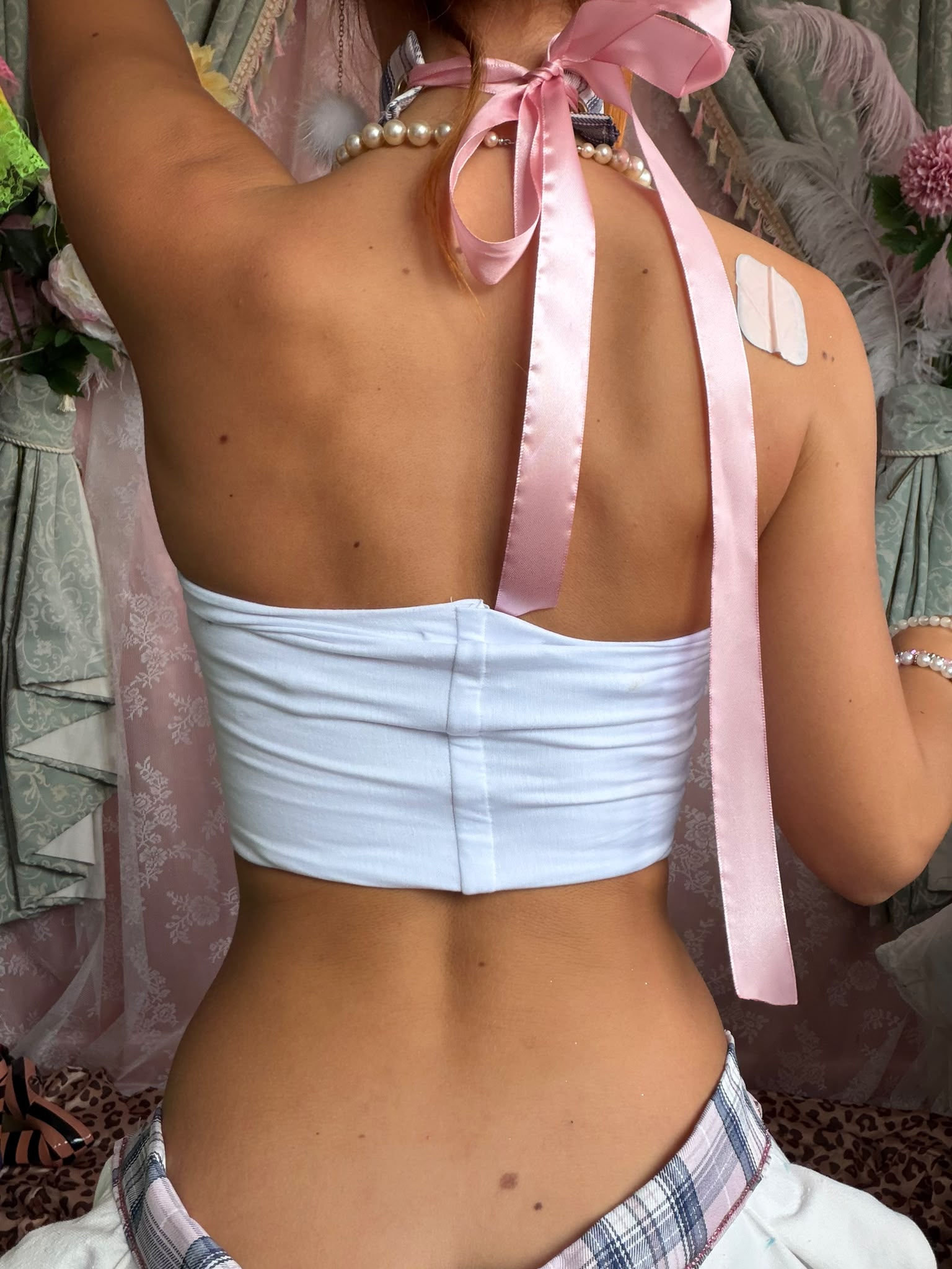 Pink Tartan Diamanté Top