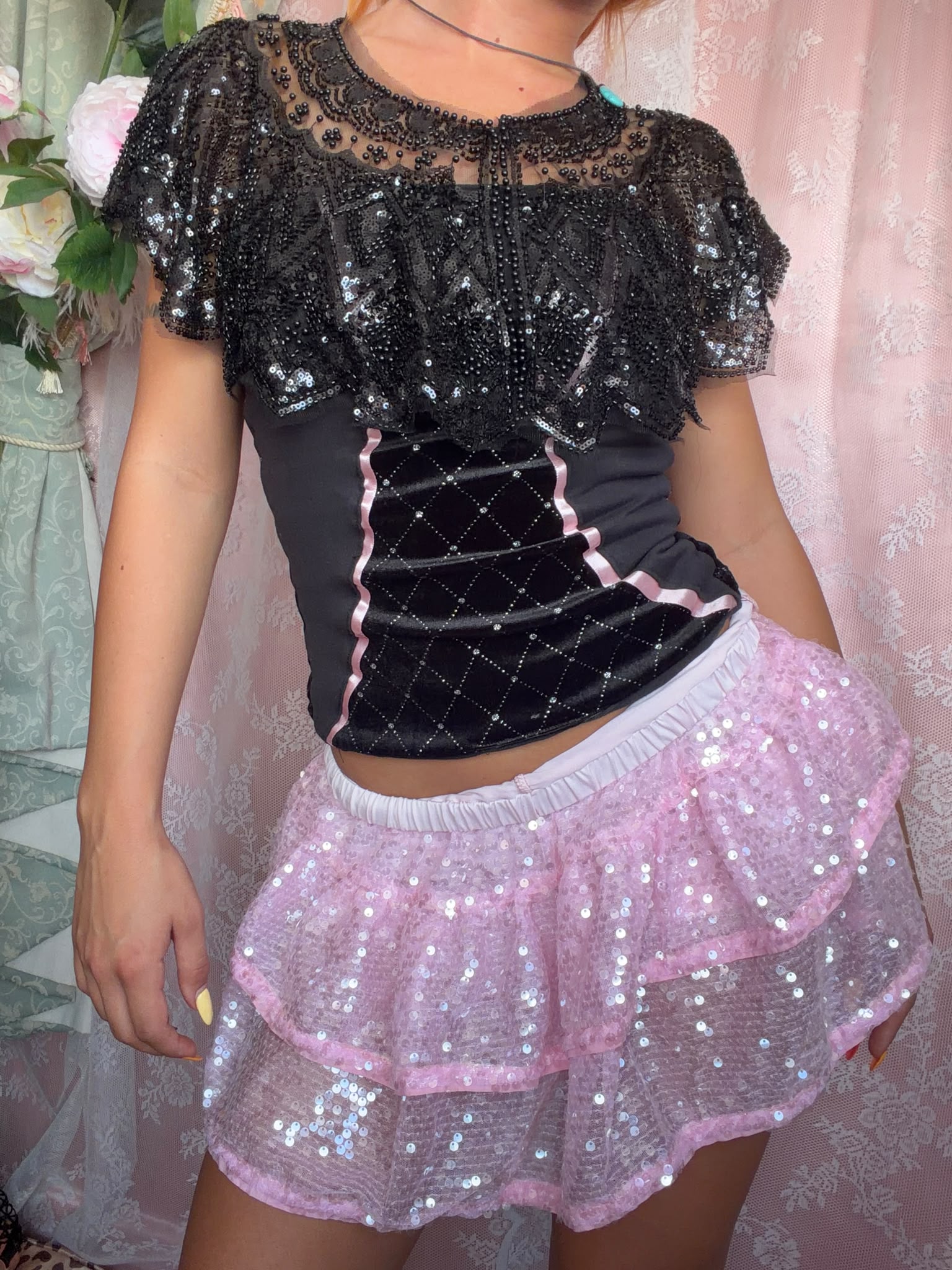 Pink Sequin Skirt