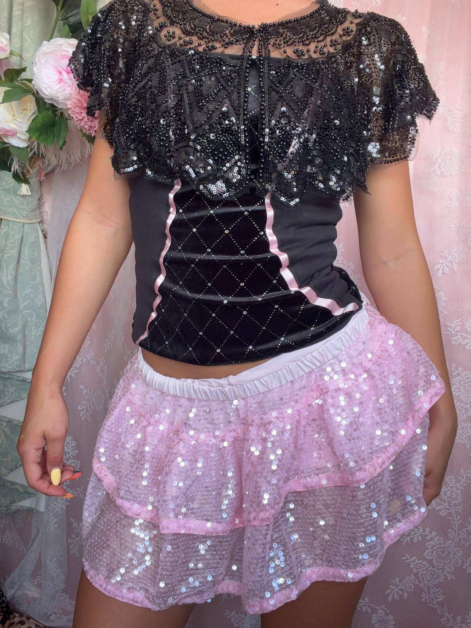 Pink Sequin Skirt