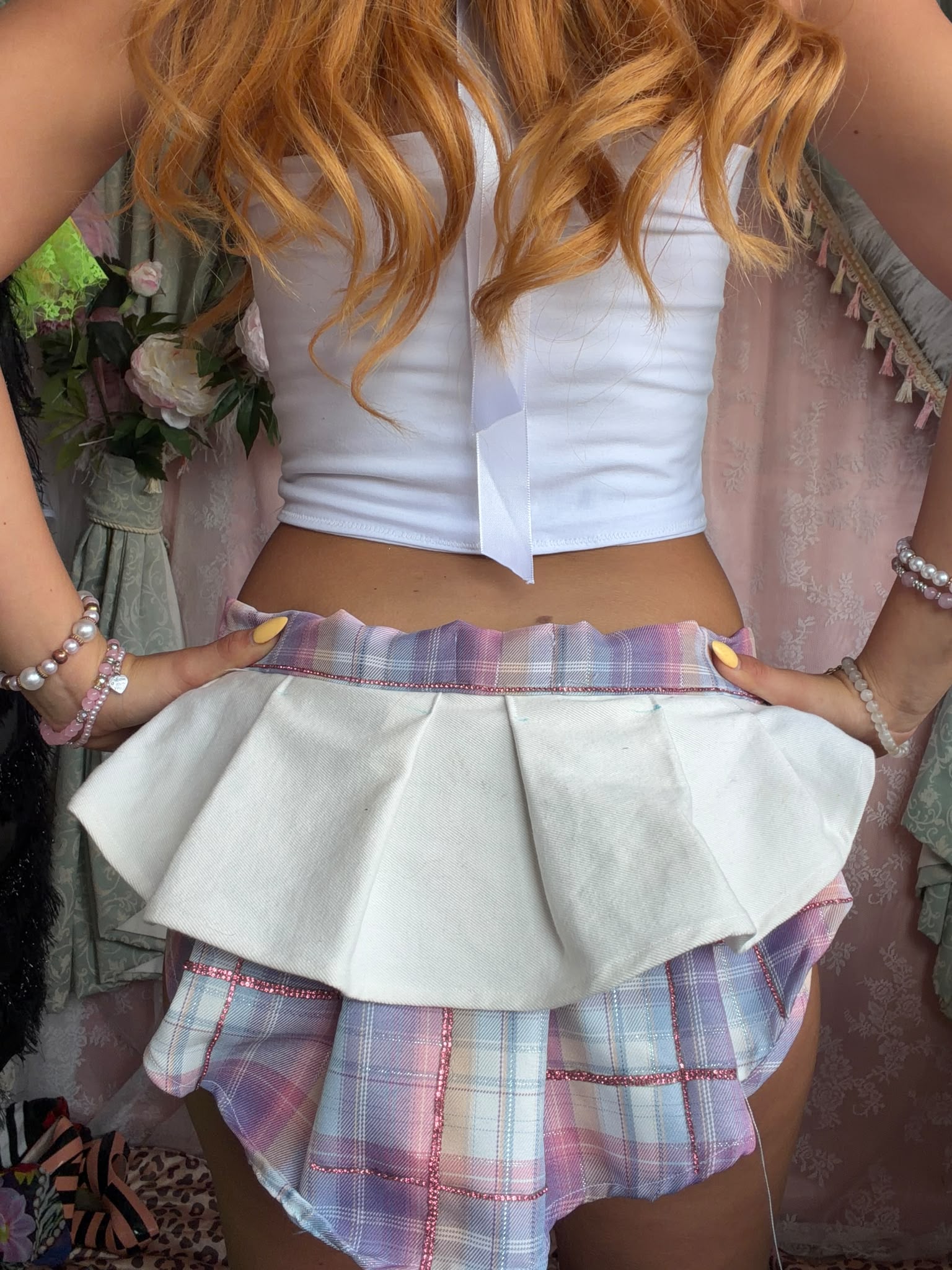 Rainbow Tartan Diamanté Shorts
